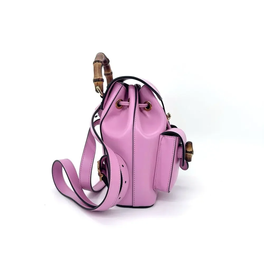 NIB Gucci Bamboo Backpack Pink Smooth Leather Top Handle $3,980 - Picture 8 of 16